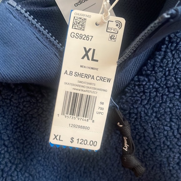 ADIDAS ORIGINALS A.B SHERPA CREW Sweatshirt - Picture 7 of 9